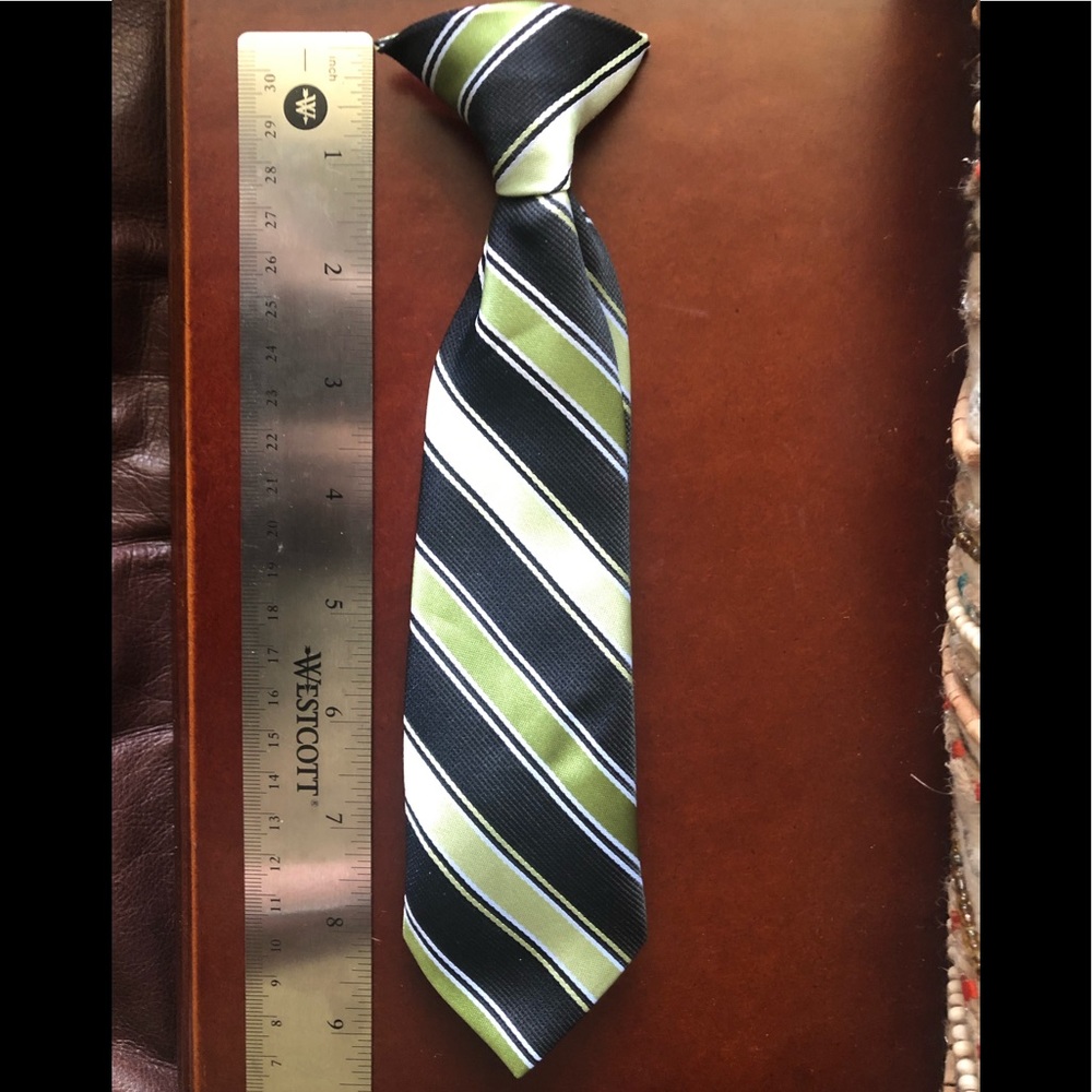 Child’s Clip on Tie Black and Green